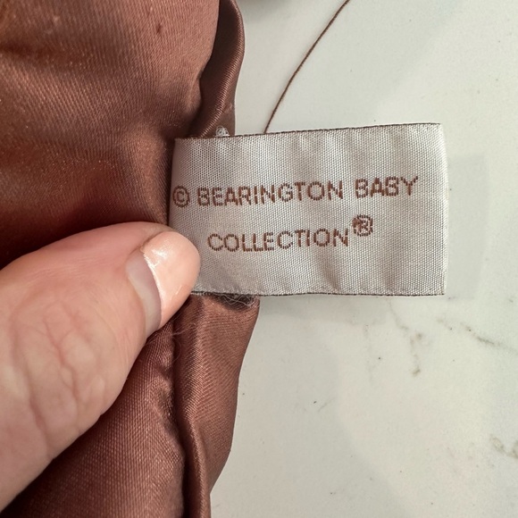 Bearington Bear Baby Football Sports  Bow Brown Satin Blankie Plush - Picture 6 of 7